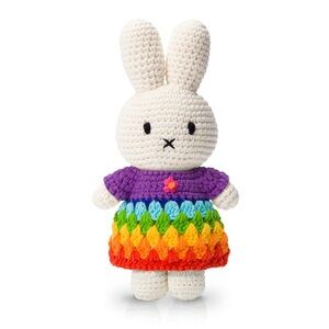 JUST DUTCH Miffy Rainbow Dress Crocheted Soft Toy Bunny